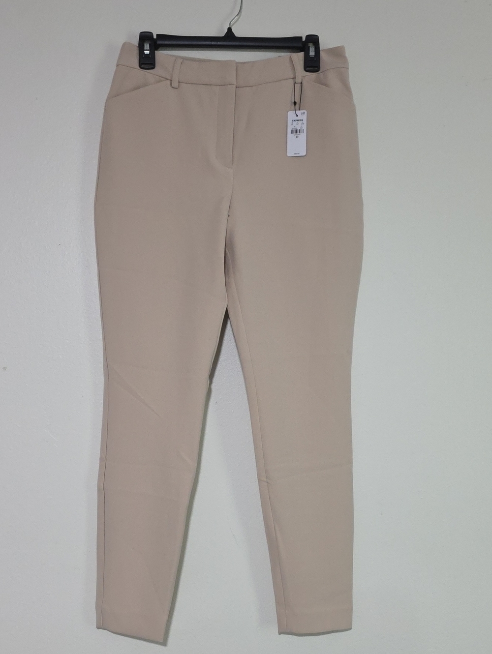 Express Slim Ponte Pants in Light Beige